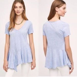 Eri + Ali Blue Asymmetric Peplum Top